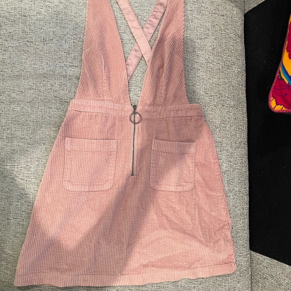 Pink Corduroy Dress Overalls